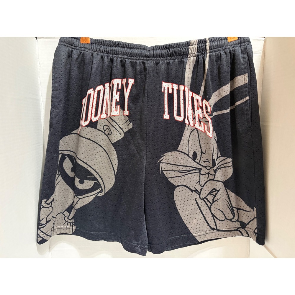 Looney Tunes Bugs Bunny Marvin Martian Mesh Basketball Shorts Black XL Pockets